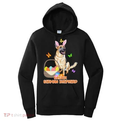 Funny Easter German Shepherd Easter Bunny Dog Women's Hoodie