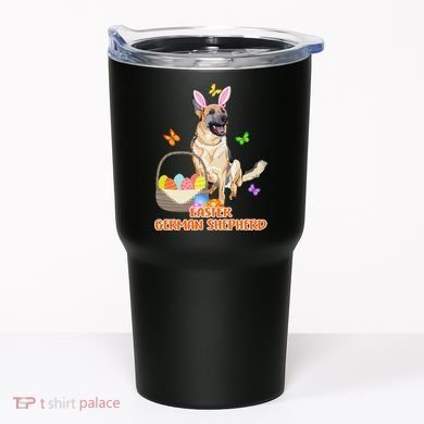 Funny Easter German Shepherd Easter Bunny Dog Tumbler
