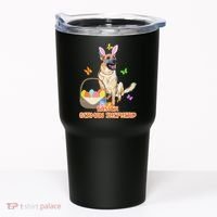 Funny Easter German Shepherd Easter Bunny Dog Tumbler thumb 0