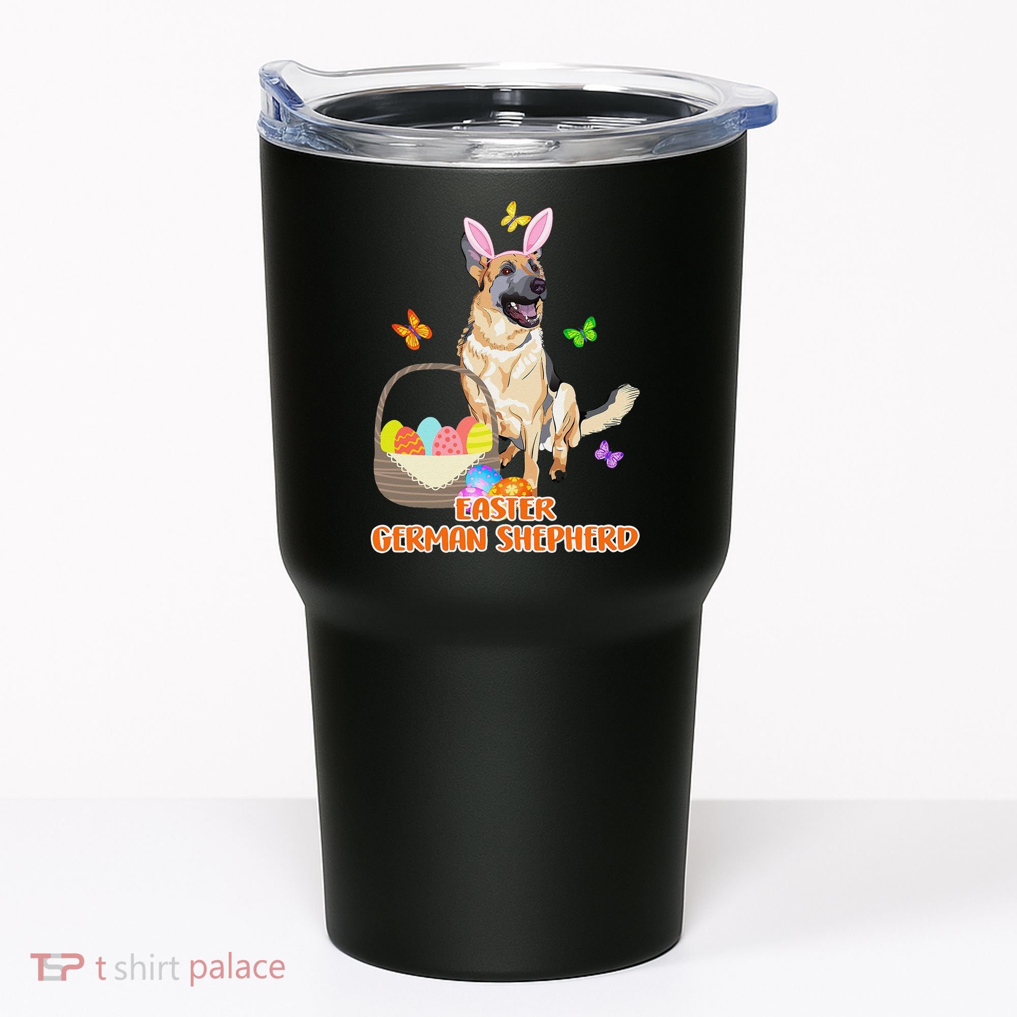 Funny Easter German Shepherd Easter Bunny Dog Tumbler