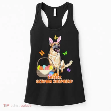 Funny Easter German Shepherd Easter Bunny Dog Women's Tank Top