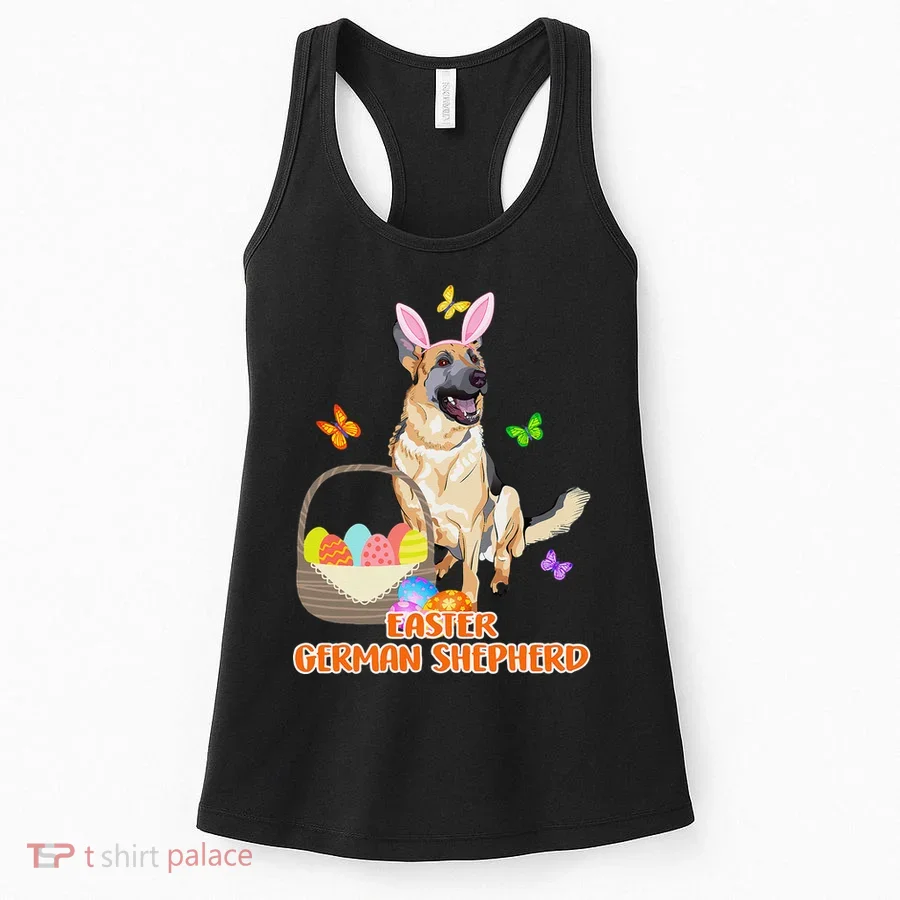 Funny Easter German Shepherd Easter Bunny Dog Women's Tank Top
