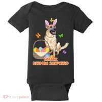 Funny Easter German Shepherd Easter Bunny Dog Baby Bodysuit thumb 0