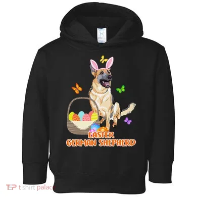 Funny Easter German Shepherd Easter Bunny Dog Toddler Hoodie