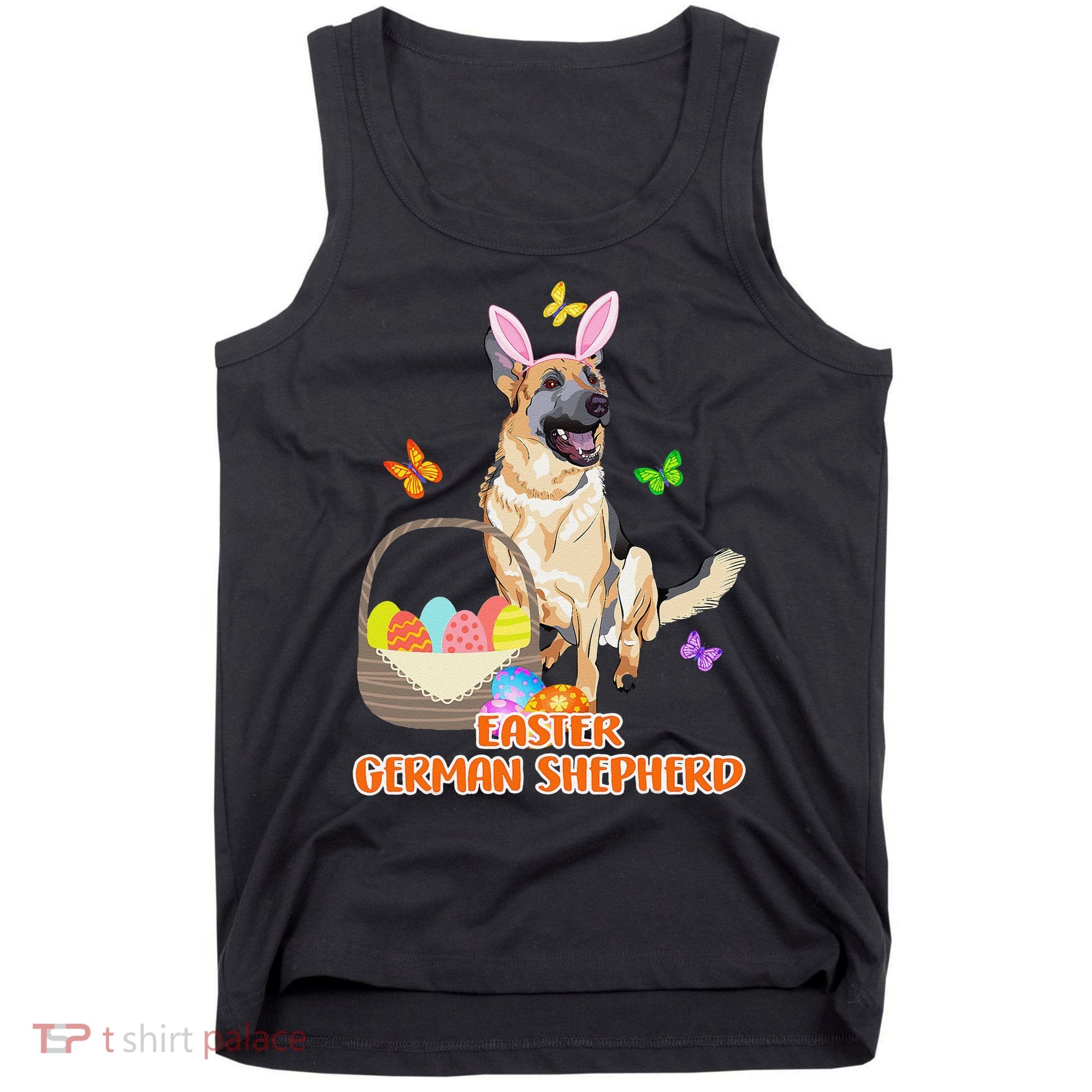 Funny Easter German Shepherd Easter Bunny Dog Tank Top