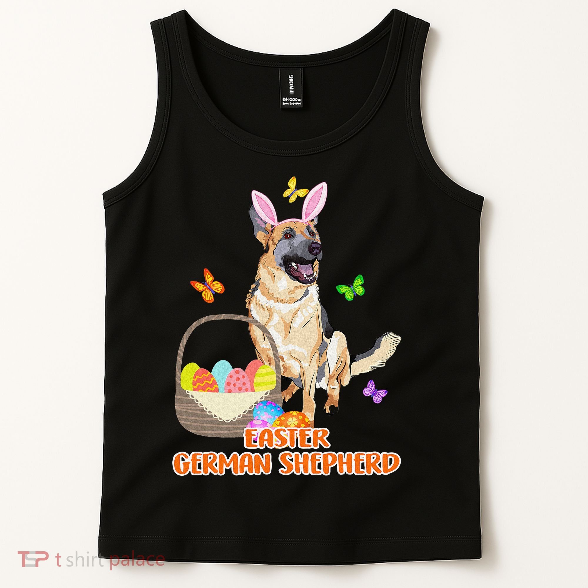 Funny Easter German Shepherd Easter Bunny Dog Tank Top