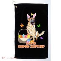 Funny Easter German Shepherd Easter Bunny Dog Golf Towel thumb 0