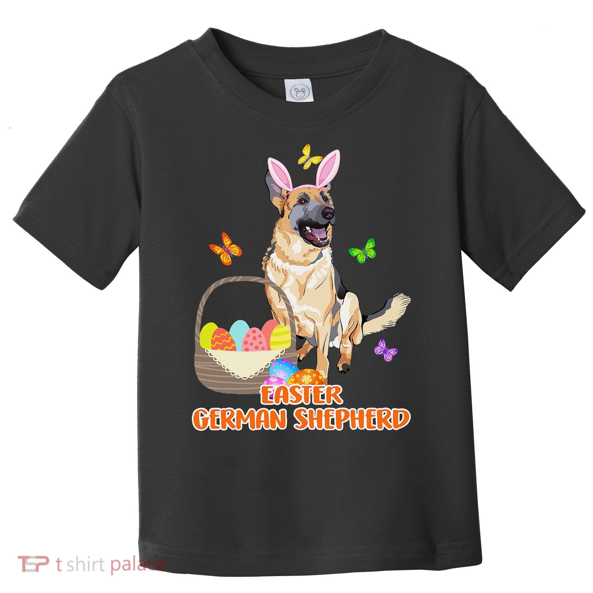 Funny Easter German Shepherd Easter Bunny Dog Toddler T-Shirt