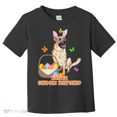 Funny Easter German Shepherd Easter Bunny Dog Toddler T-Shirt