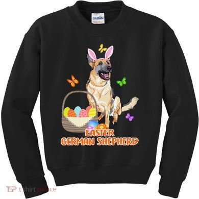 Funny Easter German Shepherd Easter Bunny Dog Kids Sweatshirt