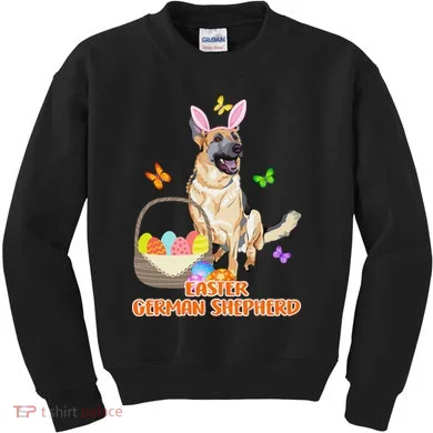 Funny Easter German Shepherd Easter Bunny Dog Kids Sweatshirt