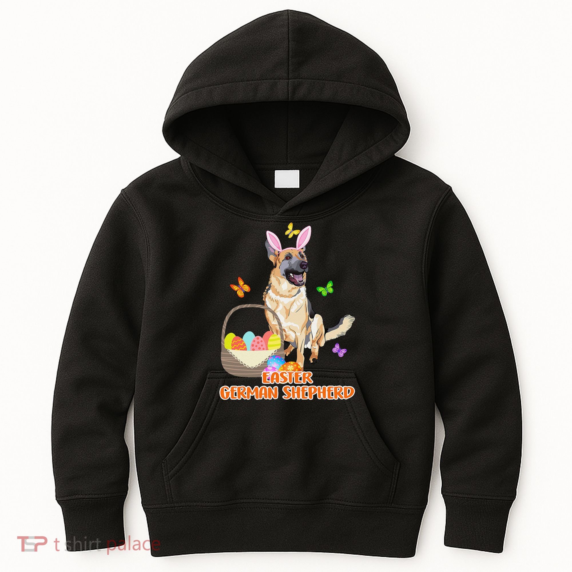 Funny Easter German Shepherd Easter Bunny Dog Kids Hoodie