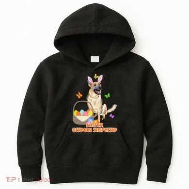 Funny Easter German Shepherd Easter Bunny Dog Kids Hoodie
