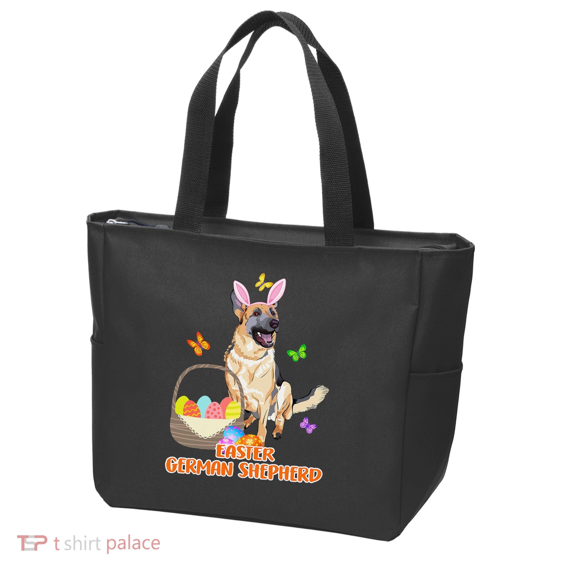 Funny Easter German Shepherd Easter Bunny Dog Tote Bag
