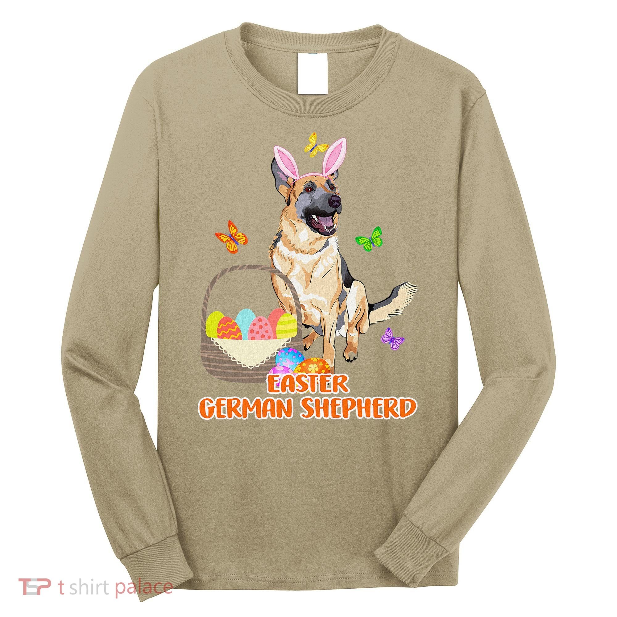 Funny Easter German Shepherd Easter Bunny Dog Long Sleeve Shirt