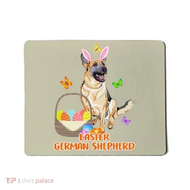 Funny Easter German Shepherd Easter Bunny Dog Mousepad
