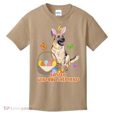 Funny Easter German Shepherd Easter Bunny Dog Kids T-Shirt
