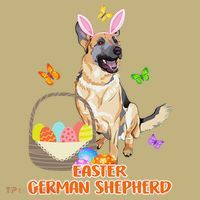 Funny Easter German Shepherd Easter Bunny Dog Kids T-Shirt thumb 2