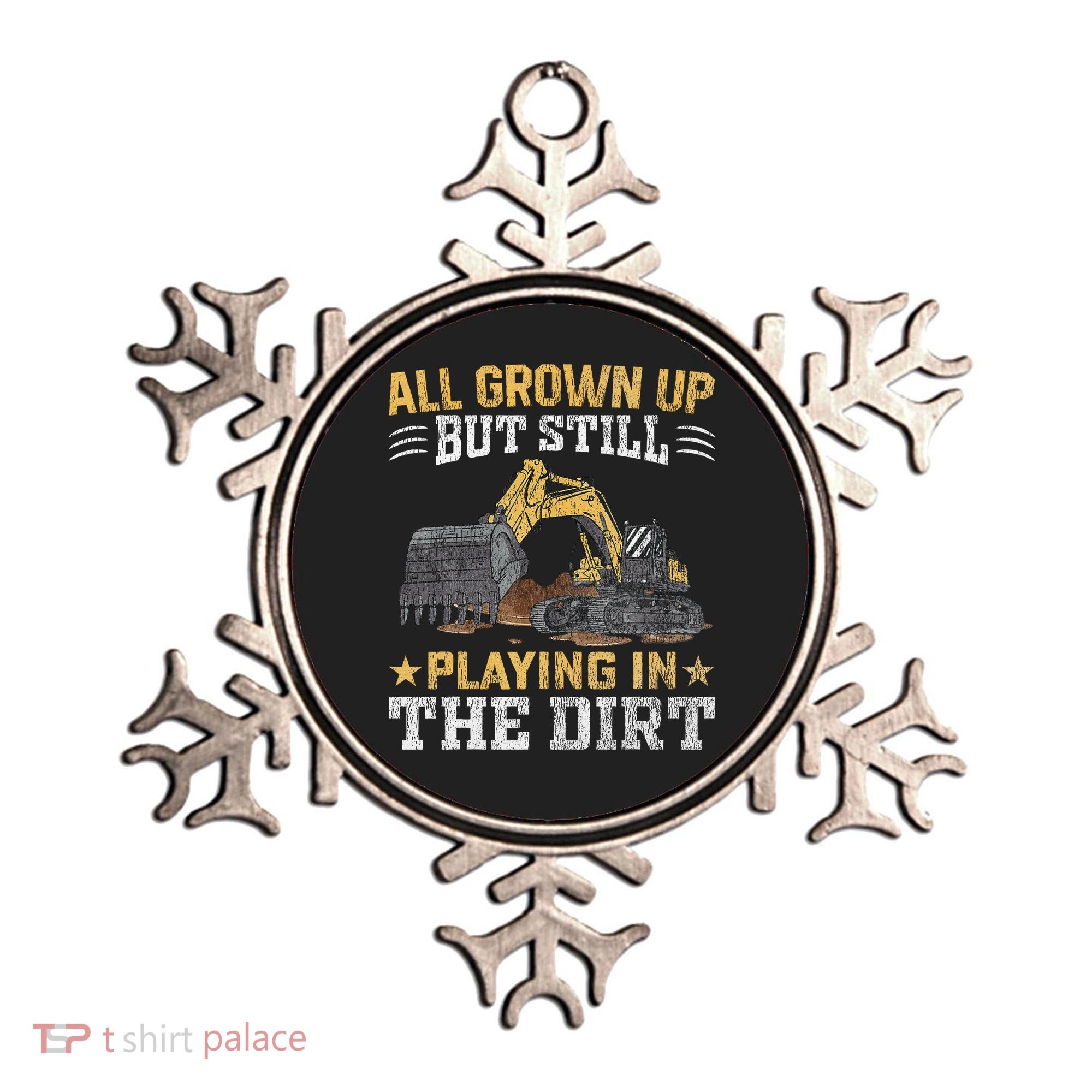 Funny Excavator Heavy Equipment Operator Playing In The Dirt Ornament