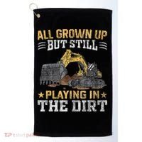 Funny Excavator Heavy Equipment Operator Playing In The Dirt Golf Towel thumb 0