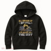 Funny Excavator Heavy Equipment Operator Playing In The Dirt Kids Hoodie thumb 0