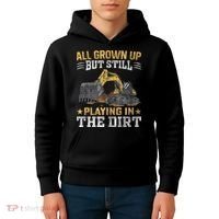 Funny Excavator Heavy Equipment Operator Playing In The Dirt Kids Hoodie thumb 4