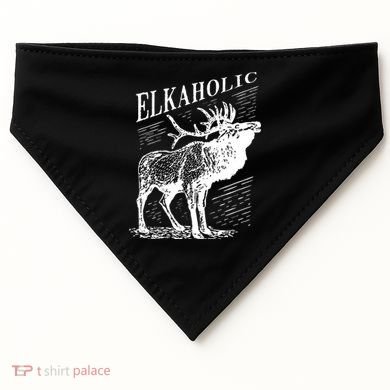 Funny Elk Hunting Elkaholic For Hunters USA-Made Doggie Bandana