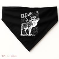 Funny Elk Hunting Elkaholic For Hunters USA-Made Doggie Bandana thumb 0