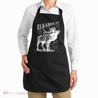 Funny Elk Hunting Elkaholic For Hunters Apron thumb 2