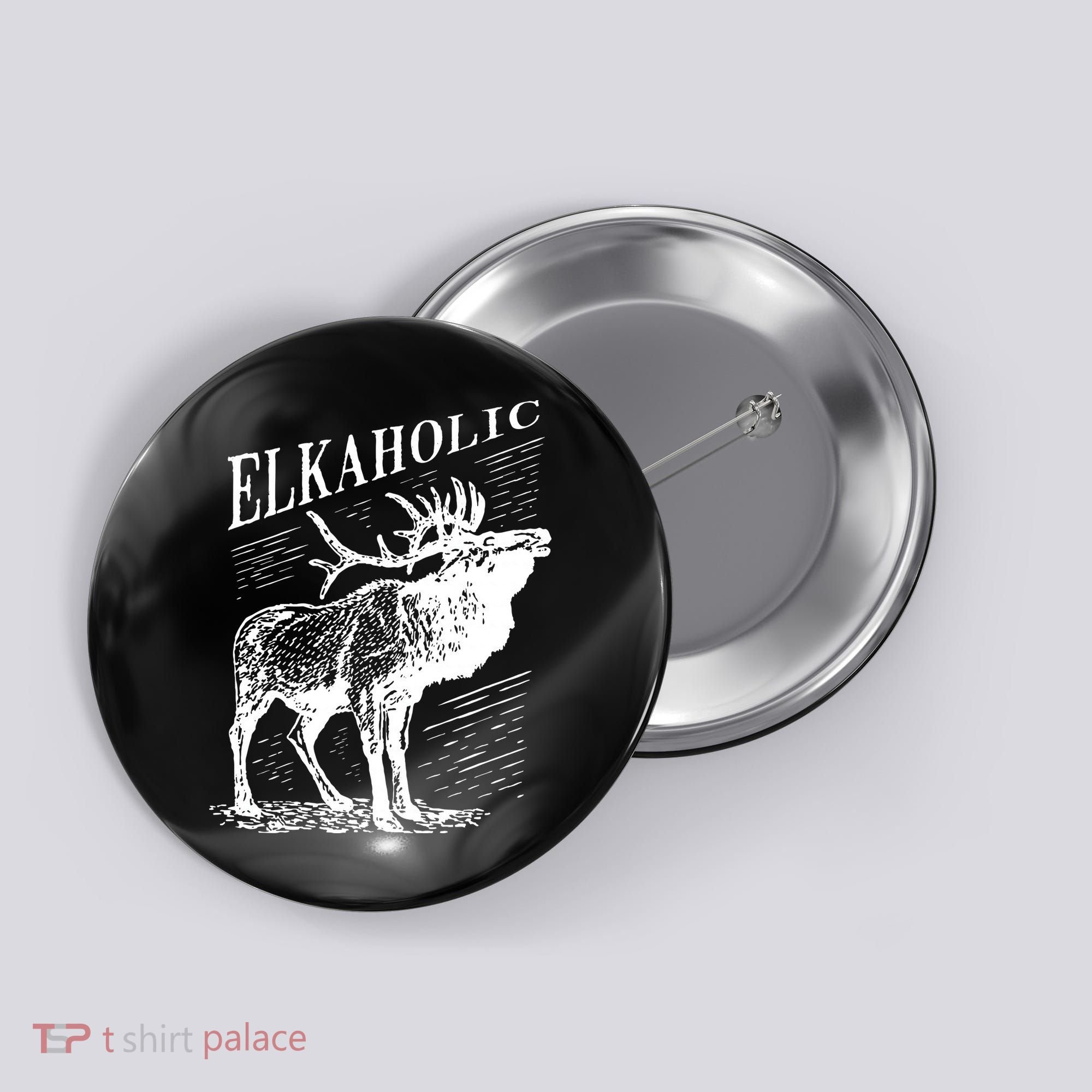 Funny Elk Hunting Elkaholic For Hunters Button