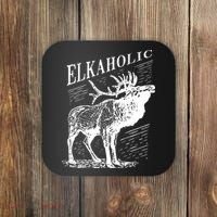 Funny Elk Hunting Elkaholic For Hunters Coaster thumb 0