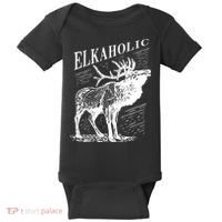 Funny Elk Hunting Elkaholic For Hunters Baby Bodysuit thumb 0