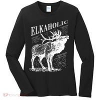 Funny Elk Hunting Elkaholic For Hunters Women's Long Sleeve Shirt thumb 0