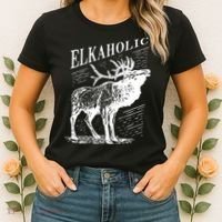 Funny Elk Hunting Elkaholic For Hunters Women's T-Shirt thumb 2