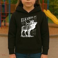 Funny Elk Hunting Elkaholic For Hunters Kids Hoodie thumb 3