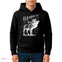 Funny Elk Hunting Elkaholic For Hunters Kids Hoodie thumb 4