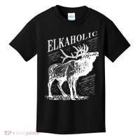 Funny Elk Hunting Elkaholic For Hunters Kids T-Shirt thumb 0