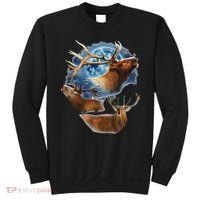 Funny Elk Hunting Elk Howling At The Moon Sweatshirt thumb 0