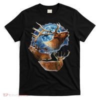 Funny Elk Hunting Elk Howling At The Moon T-Shirt thumb 0