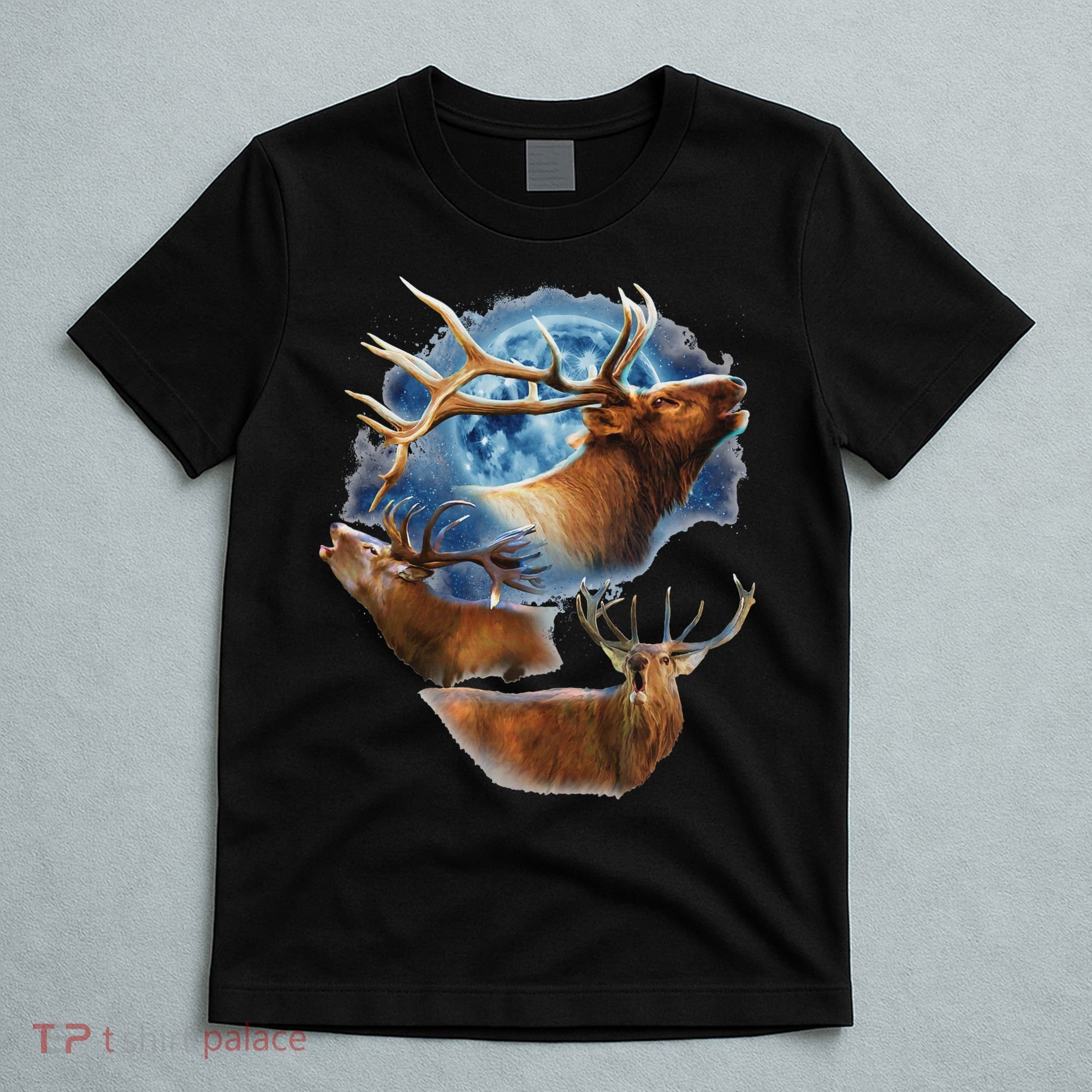 Funny Elk Hunting Elk Howling At The Moon T-Shirt