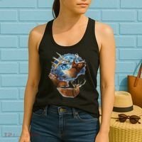 Funny Elk Hunting Elk Howling At The Moon Women's Tank Top thumb 2