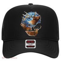 Funny Elk Hunting Elk Howling At The Moon Hat thumb 0