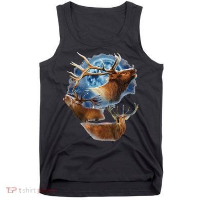 Funny Elk Hunting Elk Howling At The Moon Tank Top