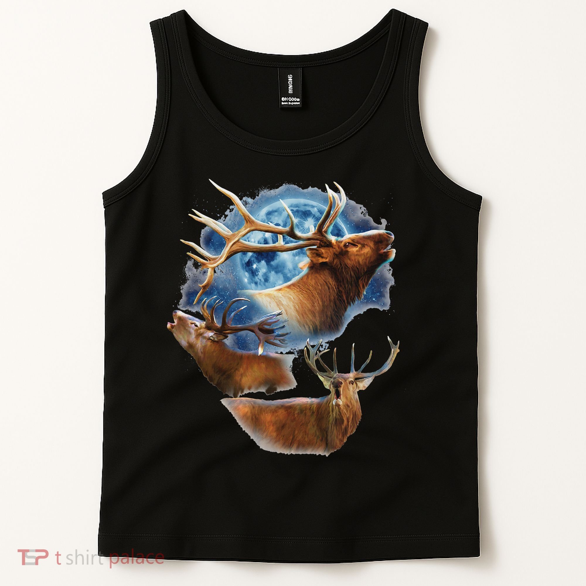 Funny Elk Hunting Elk Howling At The Moon Tank Top
