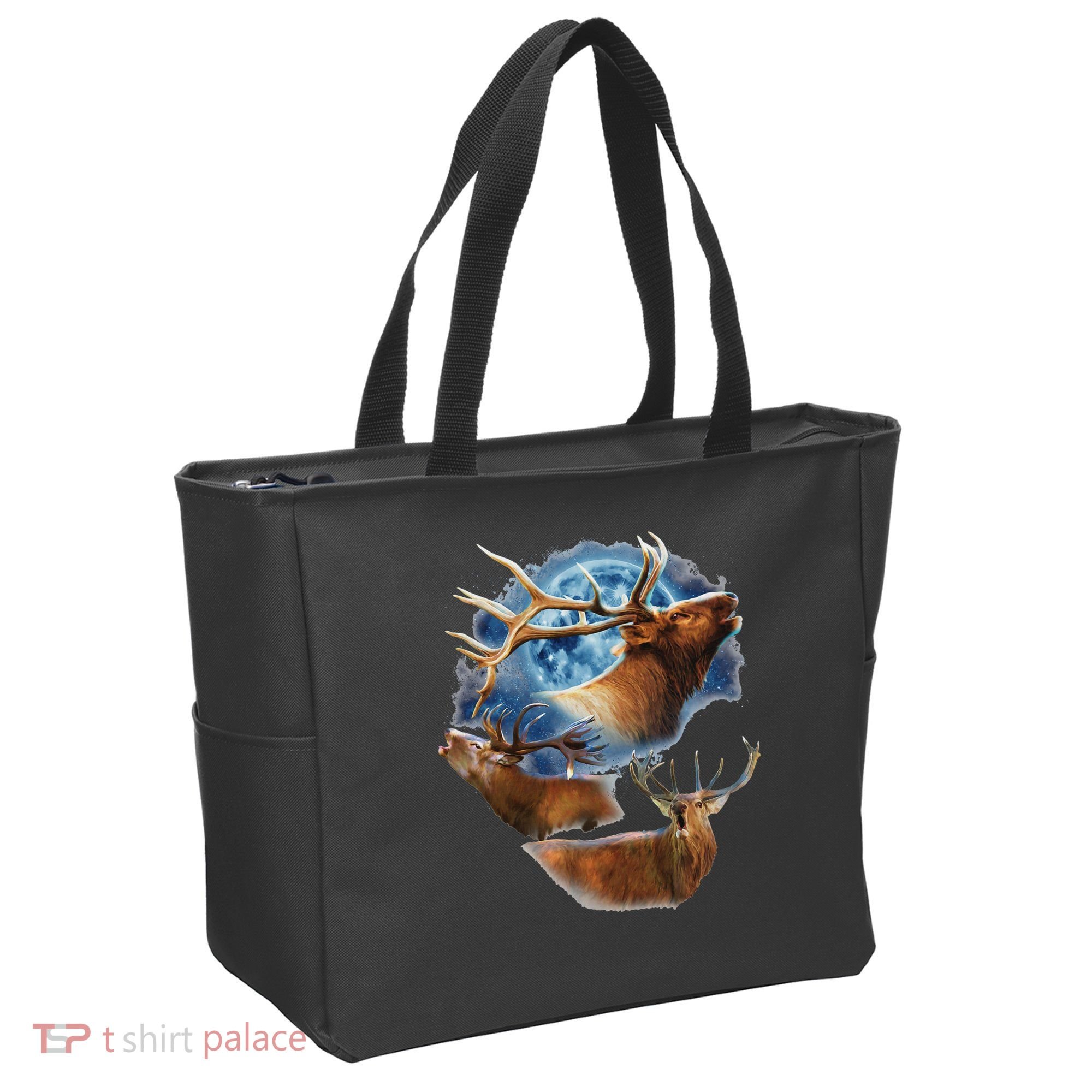 Funny Elk Hunting Elk Howling At The Moon Tote Bag