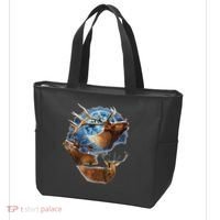 Funny Elk Hunting Elk Howling At The Moon Tote Bag thumb 3