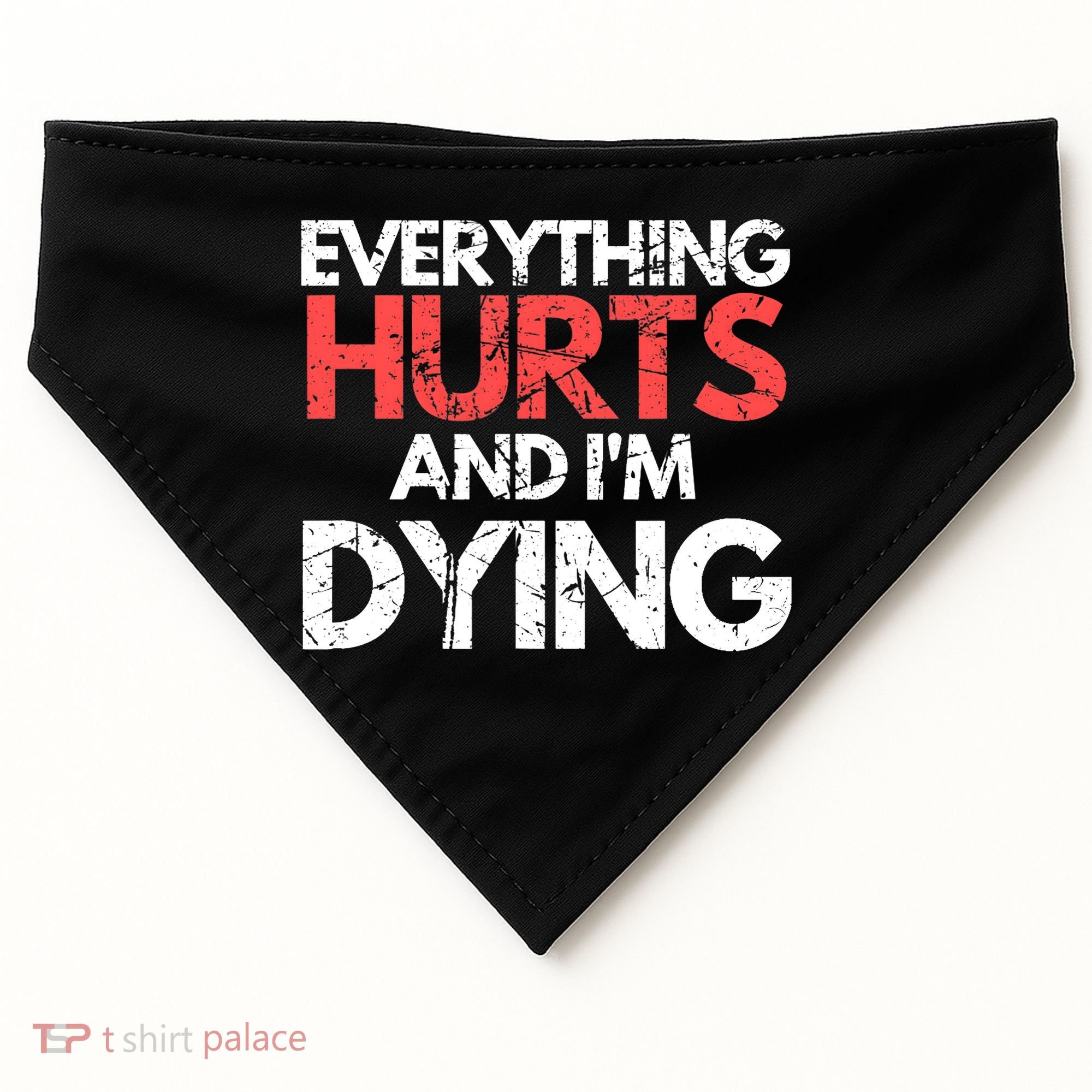Funny Everything Hurts I'm Dying Fitness Workout Gym Wo USA-Made Doggie Bandana