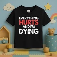 Funny Everything Hurts I'm Dying Fitness Workout Gym Wo Toddler T-Shirt thumb 3
