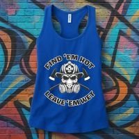 Find Em Hot Leave Em Wet Funny Firefighter Skull Gift Women's Tank Top thumb 3