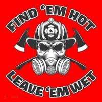 Find Em Hot Leave Em Wet Funny Firefighter Skull Gift Santa Hat thumb 1